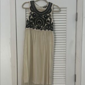 Anthropologie Cream and Black Dress